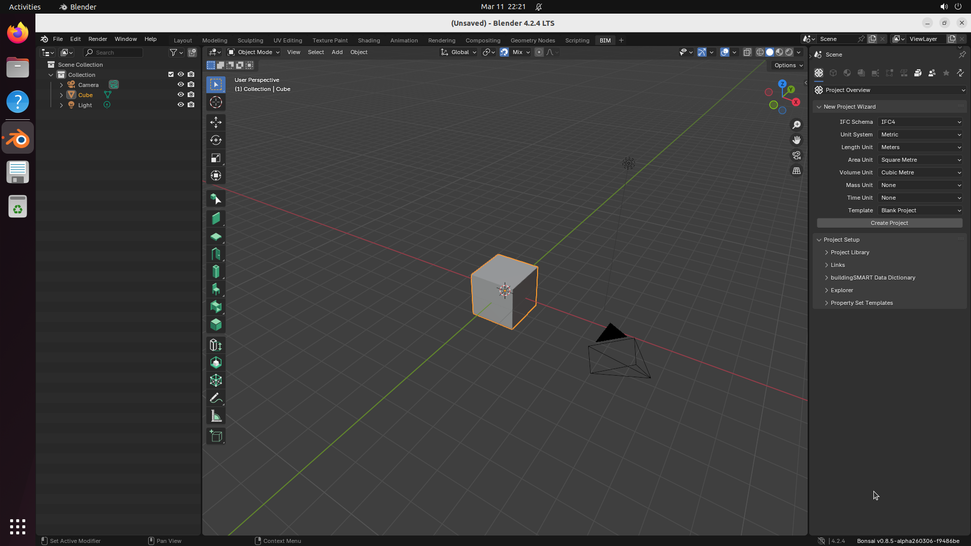 BlenderBIM trajectory
