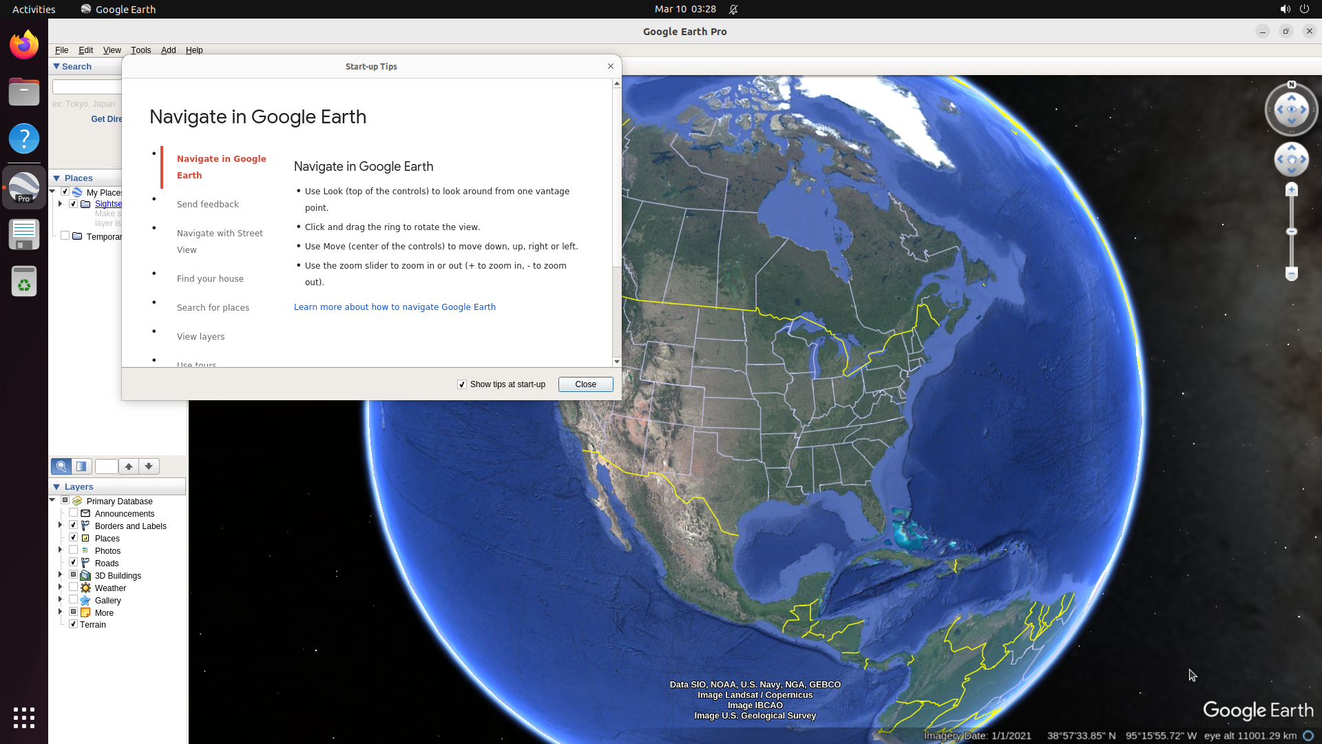 Google Earth trajectory
